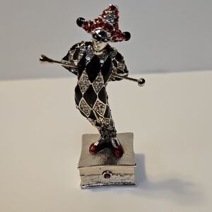 ESTES LAUDER PLEASURES "JESTER" SOLID PERFUME VINTAGE COMPACT 3" TALL